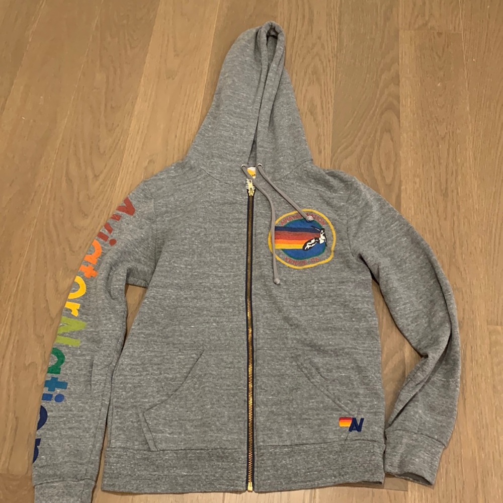 Grey aviator nation zip up, Venice Ca, women’s small